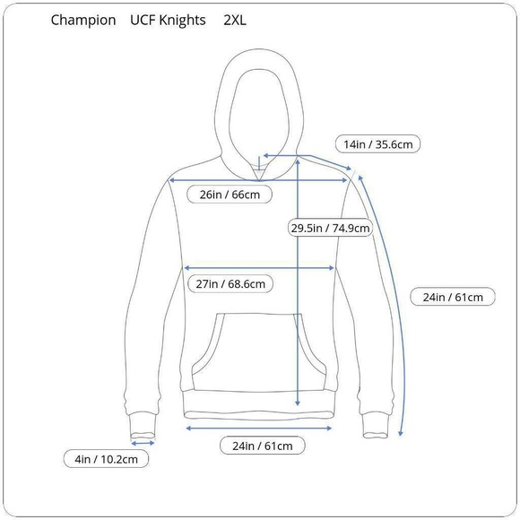 UCF Knights Champion Authentic Mens Hoodie Black Front Pockets Pullover 2XL New - Picture 8 of 8